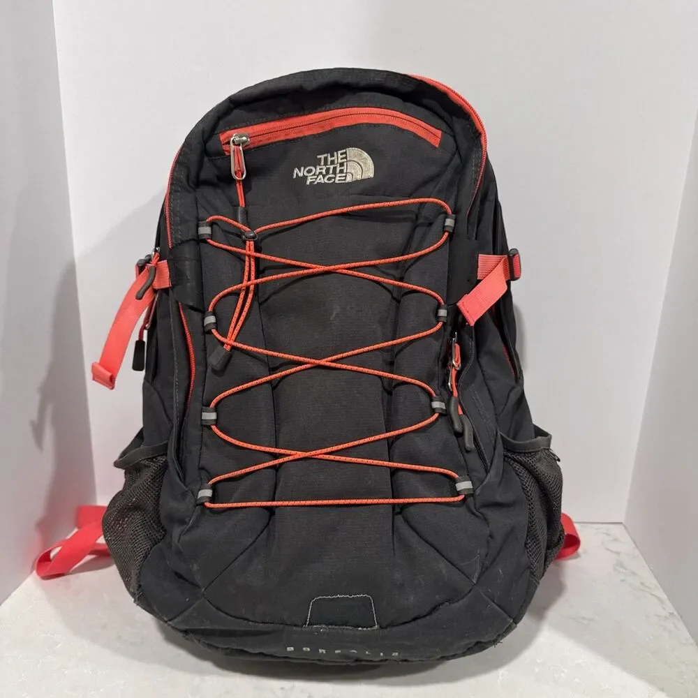 North Face Backpack Borealis Gray Pink Coral Backpack. see Description.